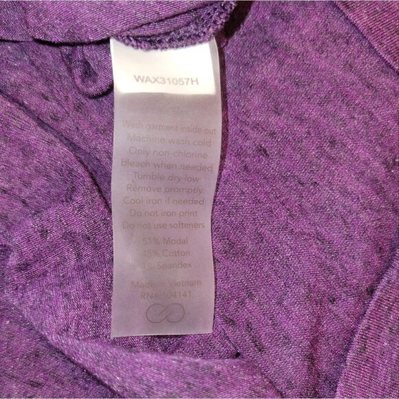 Calia Heathered Purple Key Hole Loose Fit CrissCross Cut Out Athletic tank top S - Picture 10 of 12
